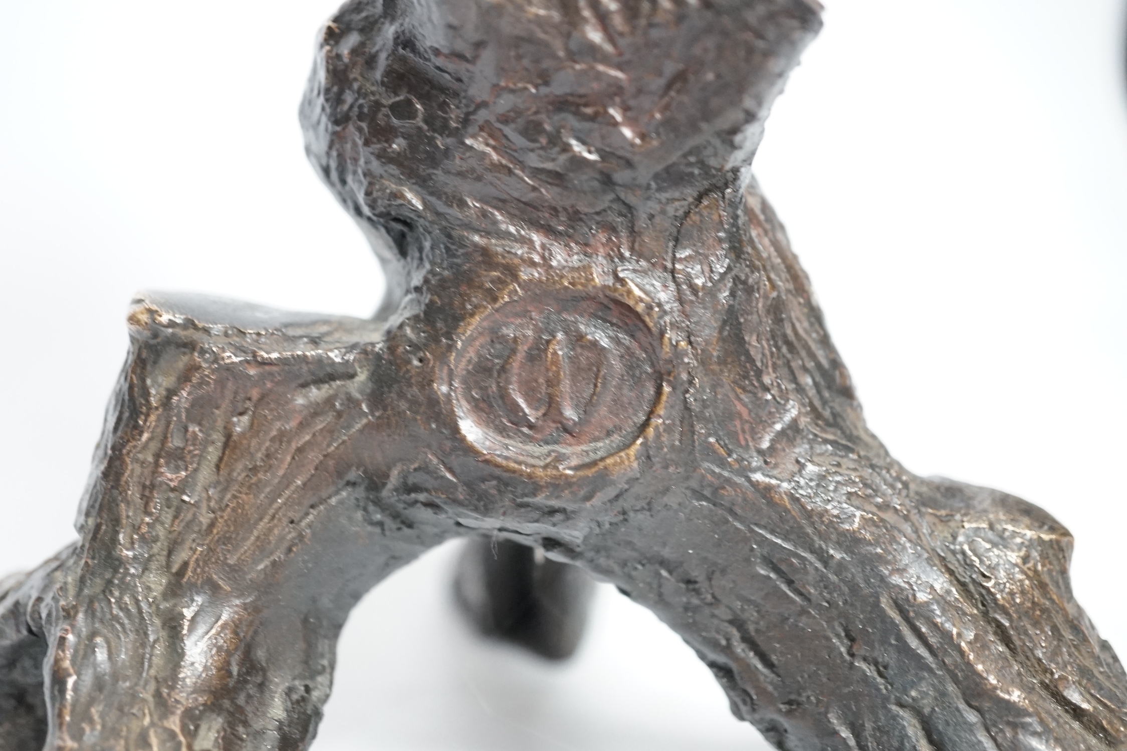 A bronze of two parrots in a tree, with impressed mark, 36cm high